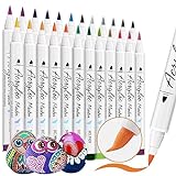 Letoya Acrylic Paint Markers 24 Colors Brush Tip Paint Pens Set,Fabric Markers Ideal for Canvas, Wood, Rocks, Glass, and Fabric Painting