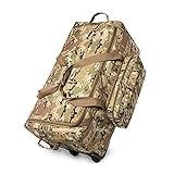 Mountain Land 117 Liter 32 Inch Tactical Camouflage Wheeled Deployment Trolley Duffel Bags Multicam Multi Cam One Size