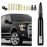 Car Bullet Antenna,Truck Exterior Decoration Accessories Antenna Toppers[New Upgrade Flag Design] AM/FM Radio Signal for Car SUV Truck Most Auto Cars Antenna Accessories Replacement (Black