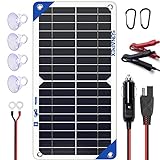 SUNAPEX 10 Watt Solar Car Battery Charger 12 Volt Waterproof Solar Powered Battery Charger & Maintainer 12v Solar Trickle Charger for Car Boat RV Marine Trailer Battery