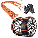 Reusable Anti Snow Chains of Car, Snow Tire Chains for Car SUV Pickup Trucks Car Snow Chains Non-Slip Cable Tie, Snow Mud Chains Tire Width 145mm-295mm (20)