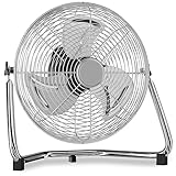 mollie 16.5 Inch High Velocity Floor Fan with 3 Speed Heavy Duty Metal Adjustable Tilt Portable Quiet Air Circulator for Garage, Workshop, Factory and Basement, 1596 CFM, Silver