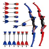 Zing Air Storm Z-Tek Bow Dual Pack - 1 Red Bow, 1 Blue Bow, 6 Zonic Whistle Arrows and 6 Suction Cup Arrow, Shoots Arrows Up to 155 Feet, for Ages 14 and up