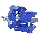 Yost 4.5-Inch Home Vise with 3-Inch Jaw - Blue Powder Coated Cast Iron/Steel, Swivel Base