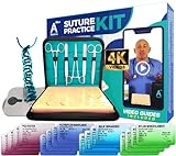 Complete Suture Practice Kit for Medical Students w/ How-To Suture HD Video Course, Suture Training Manual & Carryall Case. All-in-One A Plus Medics kit incl. suture practice pad. (Education Use Only)