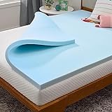 Linenspa 3 Inch Gel Infused Memory Foam Mattress Topper – Cooling Mattress Pad – Ventilated and Breathable – CertiPUR Certified - Queen