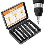 CoguZed 6Pcs Damaged Screw Extractor-Remover For Stripped Head Screws Nuts & Bolts | Screw Remover And Extractor Easily Removes Rusted And Broken Hardware | High Speed Steel | Great Gifts For Men