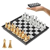 Mini Chess Set - Vikutu 5.11 Inch Small Portable Travel Chess Set - Magnetic Chess Board Set - Super Fun for Party Travel Family Game 2 players