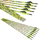 QunYing 300 340 400 Spine 28 30 Inch Archery Hunting Carbon Arrows for Compound Recurve Bow Arrow Shaft Pack of 12PCS 30' 300
