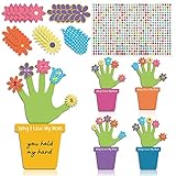 Honoson 20 Set Why I Love My Mother Handprint Craft Kit DIY Mother's Day Crafts for Kids Mother's Day Craft Kit DIY Craft Gifts from Kid to Mom for Mother's Day Family Classroom Activities Art Project
