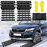 2024 Upgrade Emergency Devices 2 pcs Tire Traction Mats 39.3' (L) x 10.8' (W), Portable for Snow, Ice, Mud, and Sand Used to Car, Truck, Van or Fleet Vehicle off road winter accessories (2PCS* 39in)