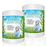 Disposable Cloth Bamboo Diaper Liner – Eco-Friendly, Fragrance Free & Chlorine Free, Flushable Biodegradable Reusable Liners for Cloth Diaper 100 Sheets per roll