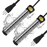 Immersion Water Heater, Electric Pool Heater for Inflatable Pool, 304 Stainless Steel Housing, Immersion Heater for Hot Tub, Heat 5 Gallon of Water in Minutes, 2pcs, Black