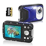 Waterproof Digital Camera,17 FT Underwater Camera 2.8' LCD HD1080P 30MP Kids Video Camcorder with 32G Card and Rechargeable Battery,Point and Shoot Camera for Kids Teenagers Students Gifts