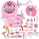 Toys for Girls,Kids Makeup Kit for Girl,Toddler Vanity Makeup Set with Lights,Sound,Kids Toys Princess Pretend Play Washable Make Up Toy,Christmas Birthday Gifts Toys for 3 4 5 6 7 8-10 Year Old Girl