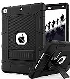 Rantice iPad 9th Generation Case, iPad 8th Generation Case, iPad 7th Generation Case, Hybrid Shockproof Rugged Drop Protection Cover with Kickstand for iPad 10.2'' 2021/2020/2019 Released (Black)