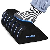 CloudBliss Foot Rest for Under Desk at Work,Office Desk Accessories with Memory Foam and Washable Removable Cover, Foot Stool for Office, Car, Home to Foot Support and Relax Ankles, Black