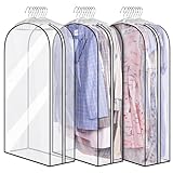 MISSLO 10' Gusseted All Clear Garment Bags , 40' Suit Bags for Closet Storage Hanging Clothes, Shirts, Coats, Dresses, 3 Packs