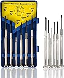 Small Screwdriver Set, Size Flathead and Philips Screwdrivers, Ideal for Watch, Jewelers (6pcs)