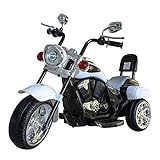 Freddo Toys 6V Battery Powered Chopper Style Electric Ride on Trike for Boys, Girls and Toddlers (White)
