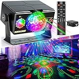 Party Lights Dj Disco Lights Disco Ball Stage Strobe Lights LED Light Projector Sound Activated with Remote Control for Parties Xmas Club Bar Gift Birthday Rave Christmas Home Room Decoration
