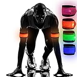 Emmabin [4 Pack LED Slap Armband Lights Glow Band for Running, Replaceable Battery - 4 Modes (Always Bright/Quick Flashing/Slow Flashing/Off), 35cm Glow Bracelets with 4Pcs (Mode: EB-AB4X35)