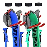 XBA Wall Mounted Rack Organizer 2 Pairs of Skis and Poles Ski Wall Rack Heavy Duty Ski Garage Storage System Rack with Padded Hooks & Elastic Cinch Straps Indoors Outdoors Home Wall Hooks