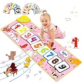 Aywewii Toddler Toys Piano Mat Floor Musical Mat Anti-Slip Kids Dance Mat Toddler Girl Toys Musical Playmat with Flash Cards Fun Birthday and Easter Gifts Toys for 1 2 3 Year Olds
