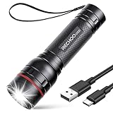 RECHOO Rechargeable Flashlights High Lumens, G1000 Super Bright Flash Light, Small Zoomable Led Flashlight with 3 Lighting Modes, Portable Tactical Flashlights for Camping (Battery Included)