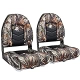 NORTHCAPTAIN Premium High Back Folding Boat Seat,Stainless Steel Screws Included,Camo/Black,2 Seats
