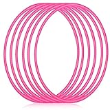 Shappy 6 Pcs Exercise Hoop Detachable Adjustable Plastic Toy Hoop Playground Toys Colored Hoop Circles for Teens Games Gymnastics Dog Agility Equipment Party Decor, 28 Inch (Pink)