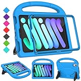 SUPLIK Kids Case for iPad Mini 6 (8.3-inch, 2021), iPad Mini 6th Generation Case for Kids, Built with Screen Protector, Durable Shockproof Protective Cover with Handle Stand, Blue