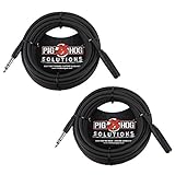 Pig Hog PHX14-25 1/4' TRSF to 1/4' TRSM Headphone Extension Cable, 25 Feet (2-Pack)