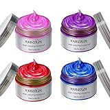 Temporary Hair Color Dye for Girls Kids, Hair Wax Color Girl Toys Gifts for Age 4 5 6 7 8 9 Birthday,Party, Cosplay DIY, Children's Day, Halloween, Christmas (4 Colors- Red Purple Blue Pink)