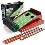 Putting Mat - Indoor Golf Putting Green for Mini Games and Practicing at Home or in The Office, with 1/2 Hole Training.- Gifts for Golfers - Golf Accessories for Men - Palladium Golf