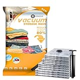 GONGSHI Vacuum Storage Bags (3 x Jumbo, 3 x Large, 3 x Medium, 3 x Small), Space Saver Sealer Compression Bags with Travel Hand Pump
