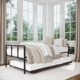 Milliard Twin Daybed and Fold- Up Trundle Set, Black Frame - Mattresses Sold Separately