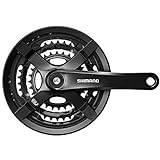 Shimano Tourney FC-TY501 Crankset - 175mm, 6/7/8-Speed, 48/38/28t, Riveted, Square Taper JIS Spindle Interface, Black