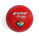 Champion Sports Rhino Playground Balls 8.5' D - Two Ply, Nylon Wound, RED