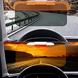 Car Anti-Glare Sun Visor, 2 in 1 Universal Sunshade and Night Vision Anti-Dazzle Windshield Driving Visor, Fog, Sun and Snow Blindness Lens
