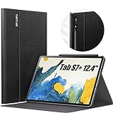 INFILAND Galaxy Tab S7+/ S7 Plus Case, Multiple Angle Stand Cover Compatible with Samsung Galaxy Tab S7+/ S7 Plus 12.4-inch SM-T970/T975/T976 2020 Release Tablet [Auto Wake/Sleep], Black