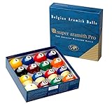 Aramith 2-1/4' Regulation Size Billiard Pool Balls, Complete 16 Ball Set Professional Quality (Super Pro)