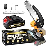 Hand Saw Pruning Tree Branches Electric Pruning Shears Handheld Battery Powered Electric Pruning with Battery & Chain, Best Gift Yard Work Power Tool (One Battery&One Chain)