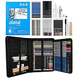 H & B 72PCS Drawing Supplies Sketching Set,Art Kit include Drawing & Colored Pencils for Adults Artists Kids.Pro Art Sketch Supplies with Sketchpad,Watercolor & Metallic Pencils