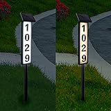 ATDAWN Solar Lighted House Address Numbers Sign, Solar Powered House Numbers Light, LED Illuminated Outdoor Address Plaque for Home Yard Garden House