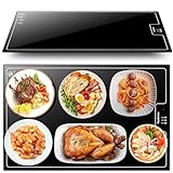 Electric Warming Tray（Large 22”x14”） with Adjustable Temperature Control, Food Warmer - Keep Food Hot for Parties Buffets, Restaurants, House Parties, Events & Dinners, Tempered Glass Surface，Black