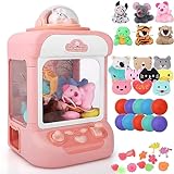 Rabbit Claw Machine for Kids with Plush Toys, Gashapons, Plastic Toys, Dispenser Toys Mini Vending Machine with Music, Mini Claw Machine Crane Game Toys Candy Machine for 3-6,4-8,8-12 Girls and Boys