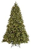 National Tree Company Pre-Lit 'Feel Real' Artificial Full Downswept Christmas Tree, Green, Douglas Fir, Dual Color LED Lights, Includes PowerConnect and Stand, 7.5 Feet