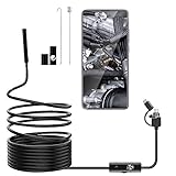 Phone USB Borescope Camera for Android Phone Computer 16.4Ft Long USB Cable 5.5MM Waterproof Endoscope Inspection Snake Camera Scope with USB Type C with 6 LED Lights Fit for XP W7 W8 W10