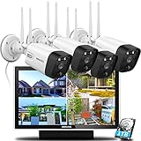 {All-in-One 5.0MP PIR Detection} 2-Way Audio Dual Antennas Outdoor Security Camera System Wireless with Monitor WiFi Home Security System 3K 5.0MP Video Surveillance